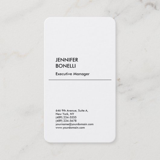 Professionele, eenvoudige, moderne visitekaartje (Voorkant)