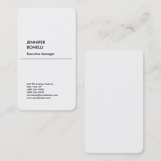 Professionele, eenvoudige, moderne visitekaartje (Voorkant / Achterkant)