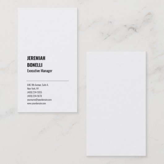 Professionele, eenvoudige, moderne visitekaartje (Voorkant / Achterkant)