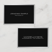 Professionele Eenvoudige Plain Elegant Modern Zilv Visitekaartje (Voorkant / Achterkant)