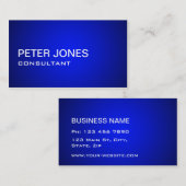 Professionele, eenvoudige platte, blauwe gradiënt visitekaartje (Voorkant / Achterkant)