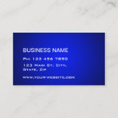 Professionele, eenvoudige platte, blauwe gradiënt visitekaartje (Achterkant)