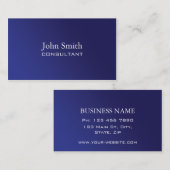 Professionele, eenvoudige platte, blauwe gradiënt visitekaartje (Voorkant / Achterkant)