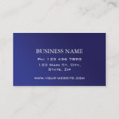 Professionele, eenvoudige platte, blauwe gradiënt visitekaartje (Achterkant)