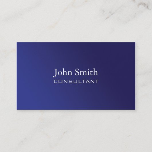 Professionele, eenvoudige platte, blauwe gradiënt visitekaartje (Voorkant)
