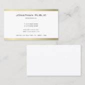 Professionele, eenvoudige, platte, goudkleurige vo visitekaartje (Voorkant / Achterkant)