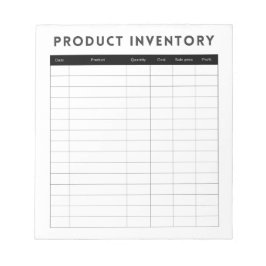 Professionele eenvoudige productinventaris voor be notitieblok