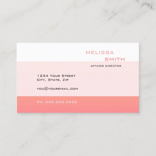 Professionele eenvoudige QR-code Coral Geometric Visitekaartje (Achterkant)