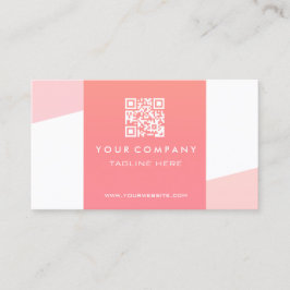 Professionele Eenvoudige QR Code Koraal Geometrisc Visitekaartje