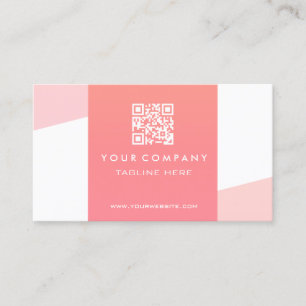Professionele Eenvoudige QR Code Koraal Geometrisc Visitekaartje