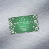 Professionele eenvoudige reservemonogram groen magnetisch visitekaartje (Voorbeeld)