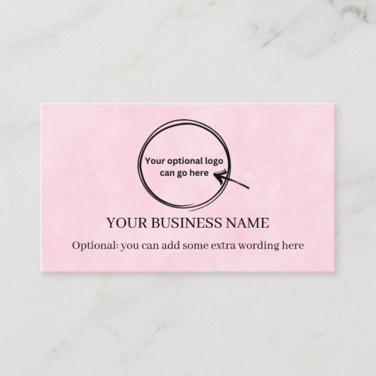 Professionele Eenvoudige Roze Klantenkaart Zakelij Visitekaartje (Voorkant)