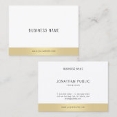 Professionele Eenvoudige Sjabloon Elegant Goud Wit Visitekaartje (Voorkant / Achterkant)