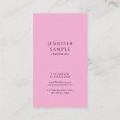 Professionele Eenvoudige Sjabloon Elegant Hot Pink Visitekaartje (Achterkant)