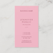 Professionele eenvoudige Sjabloon elegante roze mo Visitekaartje (Voorkant)