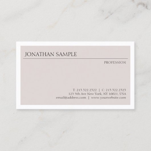 Professionele, eenvoudige, stijlvolle Sjabloon Visitekaartje (Voorkant)