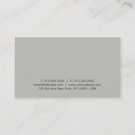 Professionele, eenvoudige, stijlvolle Sjabloon Visitekaartje (Achterkant)