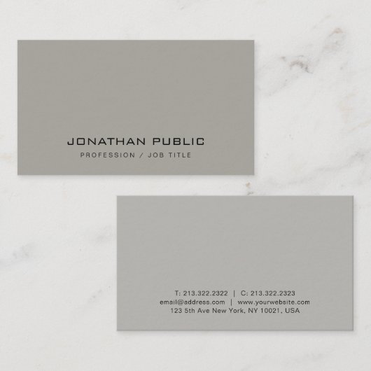 Professionele, eenvoudige, stijlvolle Sjabloon Visitekaartje (Voorkant / Achterkant)