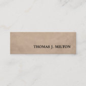 Professionele eenvoudige textuur bruin consultant mini visitekaartje (Voorkant)