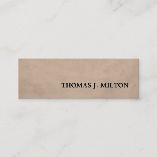 Professionele eenvoudige textuur bruin consultant mini visitekaartje (Voorkant)