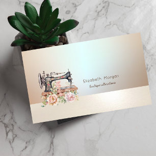 Professionele Eenvoudige Vintage Bloemensewmachine Visitekaartje