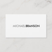 Professionele, eenvoudige WHITE-minimalist Visitekaartje (Voorkant)