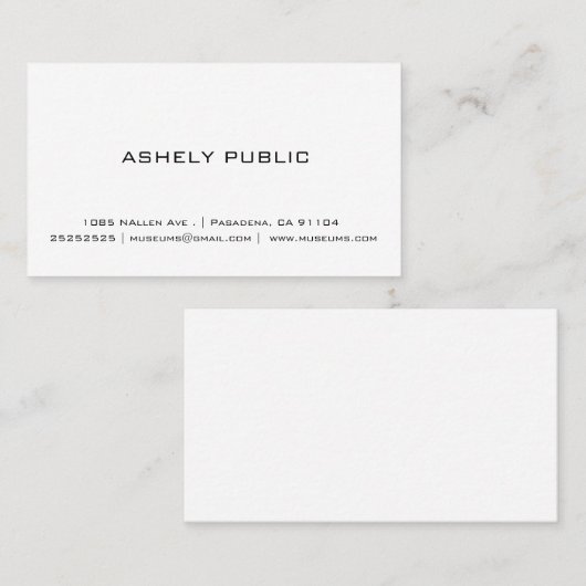 Professionele, eenvoudige witte Visitekaartjes (Voorkant / Achterkant)