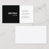 Professionele eenvoudige zwarte en witte Sjabloon  Visitekaartje (Voorkant / Achterkant)