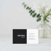Professionele eenvoudige zwarte en witte Sjabloon  Visitekaartje (Staand voorkant)