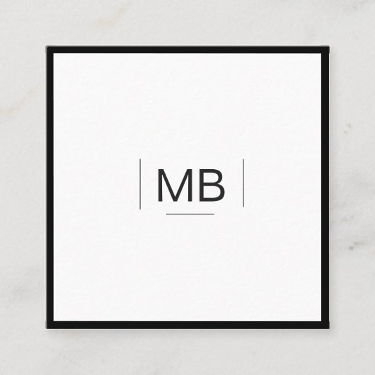 Professionele eenvoudige zwarte en witte sociale m vierkante visitekaartje (Voorkant)