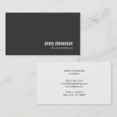 Professionele, eenvoudige zwarte minimalist 2 visitekaartje (Voorkant / Achterkant)