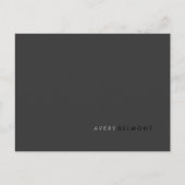 Professionele, eenvoudige zwarte minimalist briefkaart (Voorkant)
