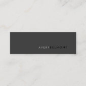 Professionele, eenvoudige zwarte minimalist mini visitekaartje (Voorkant)