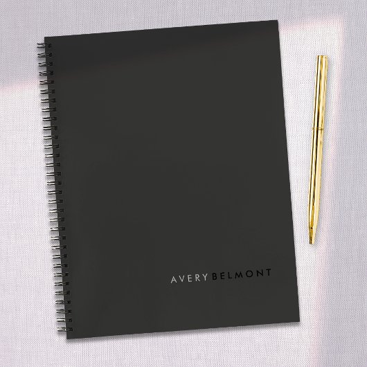 Professionele, eenvoudige zwarte minimalist notitieboek