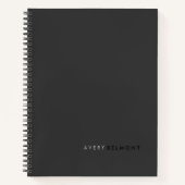 Professionele, eenvoudige zwarte minimalist notitieboek (Voorkant)