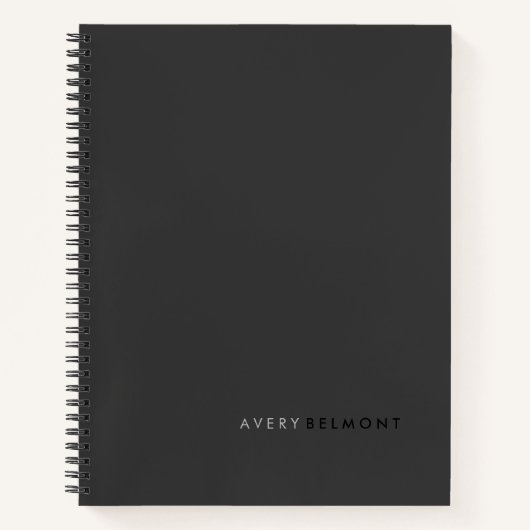 Professionele, eenvoudige zwarte minimalist notitieboek (Voorkant)