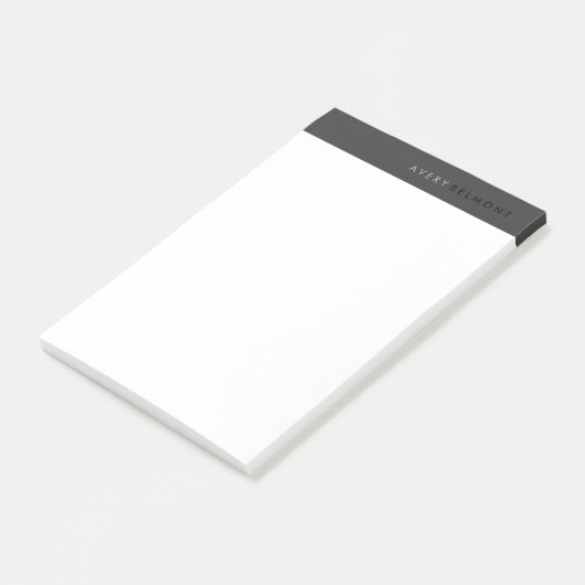 Professionele, eenvoudige zwarte minimalist post-it® notes (Schuin)