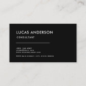 Professionele, eenvoudige zwarte minimalist visitekaartje (Voorkant)