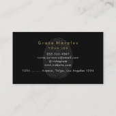 Professionele, eenvoudige zwarte minimalist visitekaartje (Achterkant)