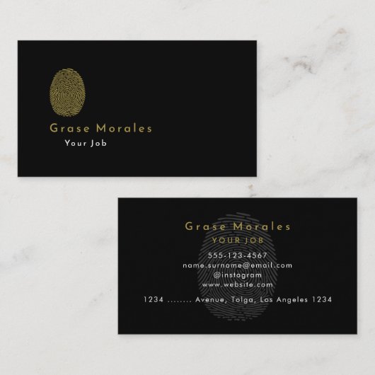 Professionele, eenvoudige zwarte minimalist visitekaartje (Voorkant / Achterkant)