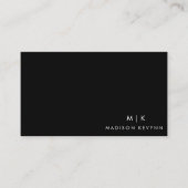 Professionele, eenvoudige zwarte minimalist visitekaartje (Voorkant)