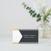 Professionele, eenvoudige zwarte minimalist visitekaartje (Staand voorkant)