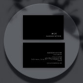 Professionele, eenvoudige zwarte minimalist visitekaartje