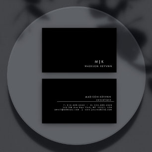 Professionele, eenvoudige zwarte minimalist visitekaartje