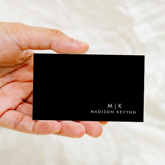 Professionele, eenvoudige zwarte minimalist visitekaartje