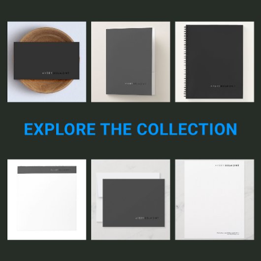 Professionele, eenvoudige zwarte minimalist visitekaartje