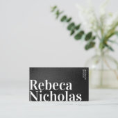 Professionele, eenvoudige zwarte minimalist visitekaartje (Staand voorkant)