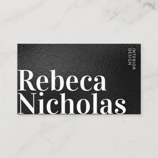 Professionele, eenvoudige zwarte minimalist visitekaartje (Voorkant)