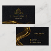 Professionele, eenvoudige zwarte minimalist visitekaartje (Voorkant / Achterkant)