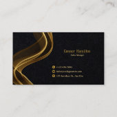 Professionele, eenvoudige zwarte minimalist visitekaartje (Achterkant)